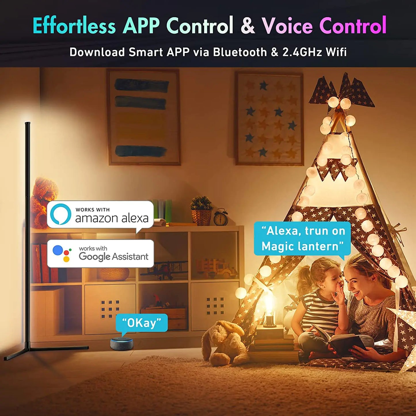 Plug-and-Play WiFi Colorful Corner Ambient Light